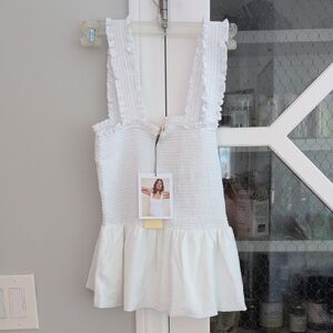 Nation LTD White Kiri Baby Doll Tank Top